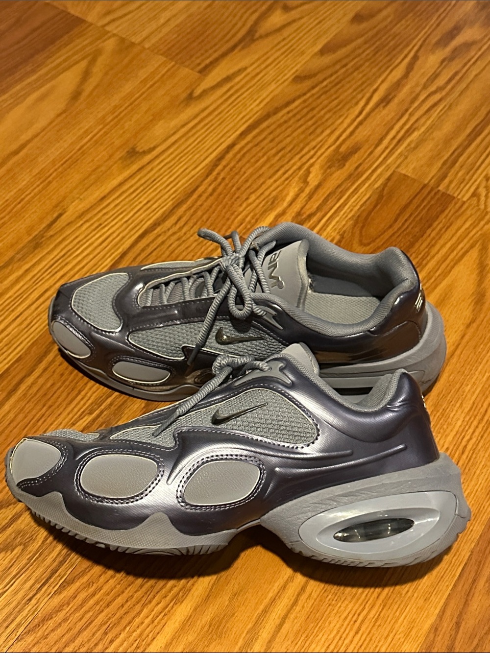 Women's Chunky Silver Athletic Sneakers - Comfortable Everyday Sport